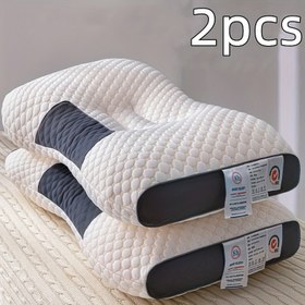 Resim Derin Uyku İçin Tasarlanmış 2'li Yastık Seti, Boyun Destekli ve Her İki Yan ve Sırt Üstü Yatan İçin Uygun. Makinede Yıkanabilir, Dayanıklı Polyester İç Dolgulu ve Tüm Mevsimlere Uygun. 