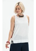 Resim Kolsuz Poplin Zeyno Bluz Beyaz Byz Beyaz 