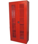 Resim Camlı Kırmızı Dosya Dolabı Kırmızı 