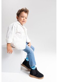 Resim Mnpc Erkek Çocuk Siyah Hakiki Deri Suya Dayanıklı Günlük Bot 25k3b110412 Siyah 