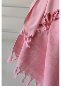 Resim %100 Pamuk Havlu Peştemal 90x170cm - Plaj & Havuz Havlusu Pembe Pembe 