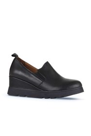 Resim Bueno Shoes Siyah Deri Kadın Dolgu Topuklu Ayakkabı 01wz7205 