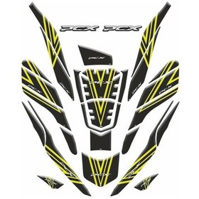 Resim Gogo Honda Pcx 2020-2024 Tank Pad Set 008 Siyah/sarı 