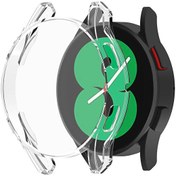 Resim Samsung Galaxy Watch 4 44 MM Kılıf 360 Full Round Soft Silicone Şeffaf Microsonic