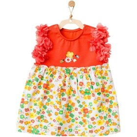 Resim Andywawa Kız Bebek Çiçek Motifli Kolları Tüllü Elbise AC21835R 