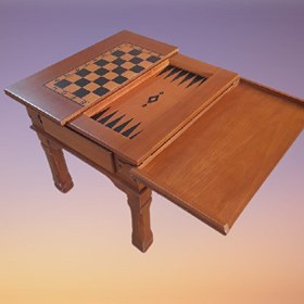 Resim Bengi Ticaret Orta Sehpa 17380 Satranç Tavla Küçük Kayın Lükens Aslan Ayk El Yapm Yakarak Nakış 