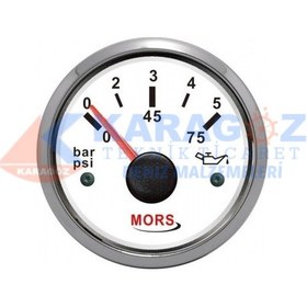 Resim MORS YAĞ GÖSTERGESİ BEYAZ 5 BAR 55MM 12-24V 