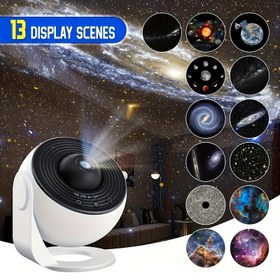 Resim Yıldızlı Gökyüzü Galaksi Projektörü - Yıldızlı Gökyüzü Projeksiyon Işığı Aurora Işık Şovu ile Değiştirilebilir Film şeridi Filmiyle Yatak Odası, Oyun Odası, Tavan, Hediyeler, Parti için 