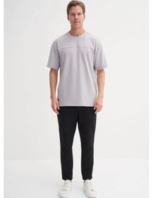 Resim Cazador Relax Fit Bisiklet Yaka Örme Gri Erkek T-shirt 40070 