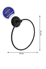 Resim Softy Banyo Aksesuarları - Siyah - Kapaklı Tuvalet Kağıtlık Yuvarlak Havluluk Ikili Bornoz Askısı 