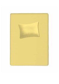 Resim %100 Pamuklu Bebek Aparalı Çarşaf 115x150 + Bebek Yastık Kılıfı 35x45 Sarı 