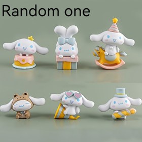 Resim 1 adet Sanrio Cinnamoroll Dekoratif Figür - Benzersiz Kıyafetlerde Sevimli Karikatür Tavşan, Ev & Ofis Dekorasyonu, Parti Hediyeleri İçin Mükemmel | Dayanıklı PVC, Pil Gerektirmez, Tavşan Aksesuarları 
