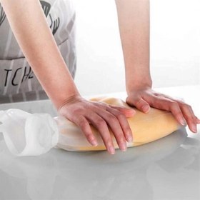 Resim Orta Hamur Torbası Silikon Şeffaf Hamur Yoğurma Torbası Ekmek Makarna Mantı Hamuru Kolay Yo 