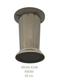 Resim River Ayak, Plastik Mobilya Ayağı, 10 Cm, Vidalar Dahil, Krom Krom 