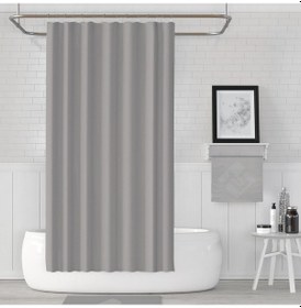 Resim Zethome Jackline Banyo Duş Perdesi 0010 Gri Çift Kanat 2X120X200 Çok Renkli 