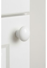 Resim Beyaz Plastik Mantar Düğme Mobilya Kulpu - Tek Vidalı - Dolap Ve Çekmece Kulpu Beyaz 