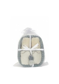 Resim Çiçek Nakışlı Örgü Sepetli 2'li Premium El Ve Yüz Havlu Seti %100 Pamuk Yumuşak Doku Çok Renkli 