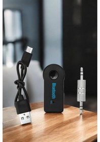 Resim Kablosuz Bluetooth Aux Araç Kiti Siyah Hafıza Kartlı 