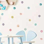 Resim 48 Adet Pastel Renkli Noktalı Duvar Stickerları - 5.59cm Çıkarılabilir Su Geçirmez PVC, Mat Bitiş, Kendinden Yapışkanlı Oyuncak Ev & Kreş Dekoru, Su Geçirmez Stickerlar 