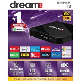 Resim i3 2 GB RAM 16 GB Hafıza Android 12 Android TV Box 