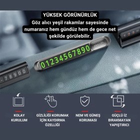 Resim Coofbe Hc Seri Gizlenebilir Çift Numaralı Araç Park Telefon Numaratörü Araç Numara Kiti Geçici Park Telefon Numaratörü 
