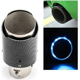 Resim Araba Modifikasyonu Karbon Fiber Aydınlık Kuyruk Boğaz Led Işıklar Modifiye Araba Egzoz Borusu Spitfire Kuyruk Boğaz, Stil: Yan Mavi 