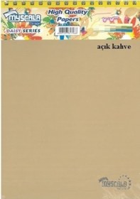 Resim Özkan Defter A4 100 Yaprak Bloknot Myscala açık kahve Kareli sert kapak 