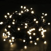Resim 10M Boncuk Lamba Gün Işığı 8 Fonksiyon 100 LED Fişli Uzatma Kablolu Siyah Kablo 