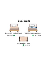 Resim Ely Parker Tek Kişilik Nevresim Takımı (90x190 Lastikli Çarşaf+Yorgan Kılıfı+Yastık Kılıfı) Siyah 90 x 190 