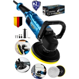 Resim Lieber German Teknoloji Bakır Sargılı 1200 Watt 6 Kademe Devir Ayarlı Pasta Cila Zımpara Polisaj Zımpara Makinesi 