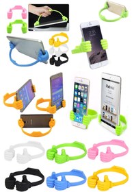 Resim Hyd El Şeklinde Taşınabilir Silikon Masaüstü Telefon Tablet Tutucu Telefon Tutacağı Standı 