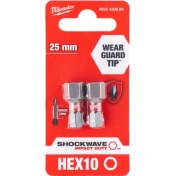 Resim Milwaukee HEX10 mm 25 mm Shockwave Impact Bits Uç - 2'li 