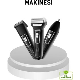 Resim K-Yonlineticaret Insua 3 Başlıklı Profesyonel Tıraş Makinesi - Sıfır Kesim, Hassas Başlık, Güçlü Mot 