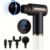 Resim LED dokunmatik ekranlı, 1200mAh şarj edilebilir pil, 4 değiştirilebilir masaj başlığı bulunan 4'ü 1 arada taşınabilir masaj aleti - Fitness, Kurtarma ve Rahatlama için İdeal - Erkekler ve Kadınlar için Mükemmel Hediye, Kas Rahatlatma|Ergonomik Tasarım|Hafif Cihaz 