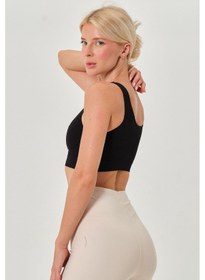 Resim Mistirik Rosella Model Kalın Askılı Extra Sıkılaştırıcı Pedsiz Spor Sütyeni Siyah Renk101 Siyah 