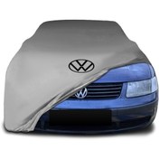 Resim ULTRASHOP Volkswagen Passat 5 (1996 - 2000) Gri Kumaş Araba Branda Logolu Kumaş Araba Brandası Penye Branda 