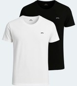 Resim Slazenger SANDER KTN 2 li Set Erkek Tişört Beyaz - Siyah 