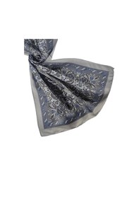 Resim Mim Eşarp Enba Etnik Desenli Soft Pamuklu Şal 75x190 Cm Gümüş - Gri 