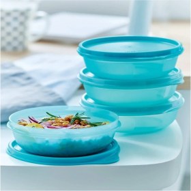 Resim Tupperware Şeker Kaplar 4'Lü Kahvaltılık&Buzdolabı Saklama Seti 300 Ml Mavi 