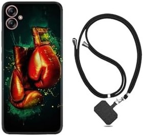 Resim kilifland Samsung Galaxy A04e ile Uyumlu Kılıf Ipli Boyun Askılı Desenli Silikon Boks Eldiveni 1763 