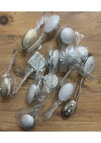 Resim Mıknatıslı Perde Tokası Perde Mandalı Mıknatıslı Perde Tutacağı 2'li Altın - Açık Gri 