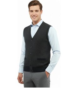 Resim Erkek Düğmeli Yelek Cepli Çelik Örgü Klasik Kalıp 5208l Bgl-st04964 Lacivert 