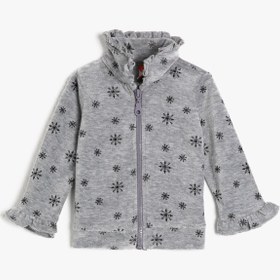 Resim Kız Bebek Fermuar Detaylı Sweatshirt 