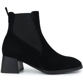 Resim Tamer Tanca Kadın Hakiki Deri Siyah Süet Topuklu Bot 1078 25081 Bn Bot Sk24-25 Sıyah Suet Siyah Süet 