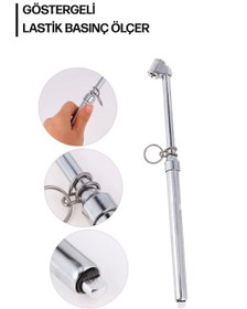 Resim Lastik Basınç Hava Ölçer Kalem Tekerlek Ölçme Metal 160 Psi 