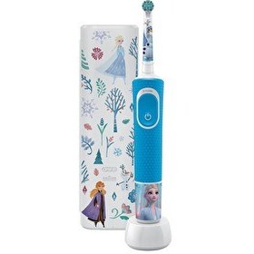 Resim Oral-B D100 Vitality Frozen Özel Seri Çocuklar İçin Ekstra Yumuşak Şarj Edilebilir Diş Fırçası + Seyahat Kabı 