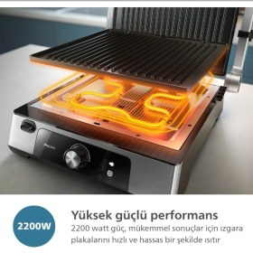 Resim Philips 5000 Serisi Izgara ve Tost Makinesi Inox 2200W 5000 Serisi Philips El Blenderi+Hassas Mutfak Tartısı 