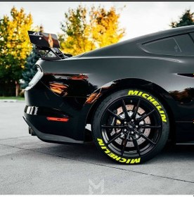 Resim Sarı Lastik Yazısı Michelin 2.5 Cm Ürün 4 Adet + Yapıştırıcı Tutkal Motor Ve Araçlar İçin 