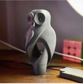 Resim Gizemli Baykuş Heykeli - Modern Dekoratif Obje 13 Cm.3d Baskı Sanatı 