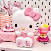 Resim Sanrio Hellokitty Gece Lambası Sevimli Stil Yumuşak Dokunmatik El Dokunuşu Işık İki Hız Ayarlı Üç Renkli Işık Uzaktan Kumanda Dahili 1200mAh Destek USB Şarj Uygun Yatak Odası Süsleme Uyku Noel Doğum Günü Hediyesi 